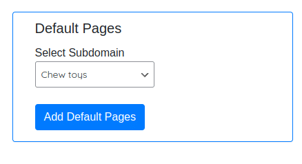No Default pages